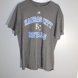 MLB Kansas City Royals Majestic Grey LG TEE